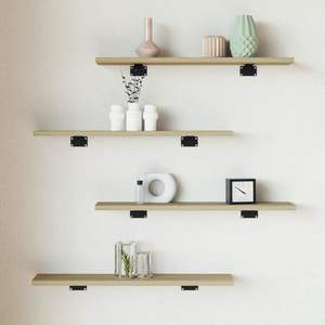 Juego de 8 Estantes de Pared de Madera de Roble Sonoma, Diseño Pequeño y Sencillo - Product Image 1