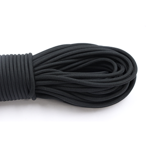 Black 4mm Paracord Rope 550 Type Nylon Utility <b>Cord</b> for Camping, Survival, Craft and DIY Use - Product Image 2