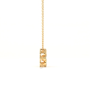 Pendentif Aarinya pour femme en or 9 carats plaqué or, diamant de laboratoire taille brillant, pierre centrale pavée, certifié IGI, classique pour fiançailles - Product Image 4