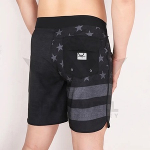 Bañador de playa para hombre, color negro, con bloques de color, de secado rápido, ligero, con cordón en la cintura y bolsillo lateral, informal, para surf - Product Image 2