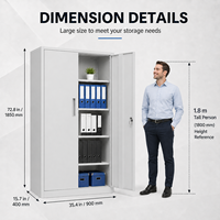 Armoire de classement en métal noir robuste, armoire en acier avec étagère réglable pour les besoins d'organisation du garage et du bureau