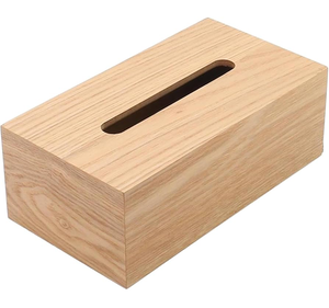 Boîte à mouchoirs en bois artisanale élégante, design moderne, finition naturelle, grande taille, surface de fabrication haut de gamme à prix abordable - Product Image 3
