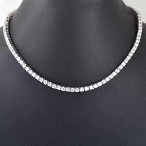 Wholesale 925 Sterling Silver Lab Grown Diamond Tennis <b>Chain</b> <b>Necklace</b> Gold Plated Luxury Jewelry - Product Image 5