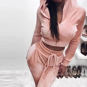 Zipper Hoodie Femmes 2 Pièces Ensemble Pour Femmes Survêtements en Velours de Haute Qualité - Product Image 4