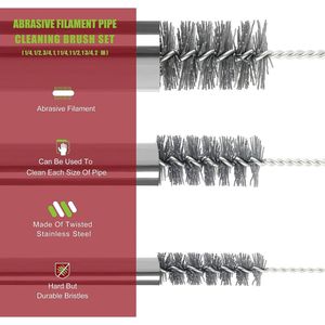 Set di Spazzole Abrasive Extra Lunghe da 16 Pollici per Pulizia Tubi, Confezione Assortita da 8 Pezzi per Rimozione Ruggine, Corrosione e Vernice - Product Image 3