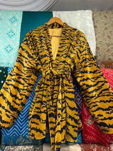 Kimono Unisex con Estampado Floral, Lujoso, 100% Algodón, Chaqueta Cardigan Informal Extra Grande, Otoño Invierno, Estampado Animal Retro, Suave, Largo - Product Image 4
