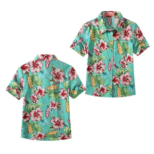 เสื้อเชิ้ตฮาวายสำหรับผู้ชายใส่หน้าร้อน พิมพ์ลายได้ตามต้องการ แขนสั้น ปกคอเสื้อพับได้ ติดกระดุม - Product Image 2