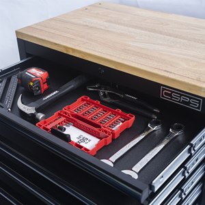 Wholesale 76cm 7 <b>Drawer</b> Mobile Tool Cabinet Matte Black Powder Coated Steel Wooden Top for <b>Workshop</b> - Product Image 3