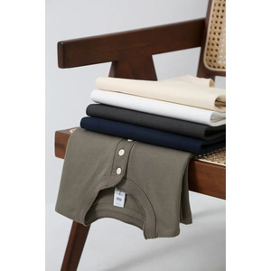 Men's Regular Fit Solid Color Button Up <b>Henley</b> <b>Long</b> <b>Sleeve</b> Pullover Casual Knitted Cotton Top Autumn Wear - Product Image 5