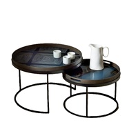 Tables gigognes de luxe en métal noir avec finition émaillée, qualité supérieure, revêtement en poudre, best-seller, au prix le plus bas