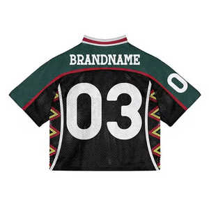 Camiseta de fútbol de malla impresa de calidad, nombre y número cosidos, transpirable, 100% poliéster, ropa deportiva, camiseta de fútbol americana en blanco. - Product Image 6