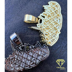 Pendentif Iced Out NY avec motif de l'horizon de la ville, diamant moissanite rond, argent sterling 925, bijoux hip-hop unisexe - Product Image 4