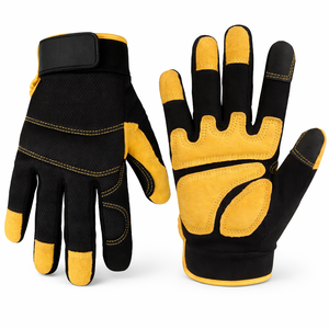 Gants de travail en cuir robustes, antidérapants, renforcés, pour la construction, le soudage, OEM, étiquette privée, vente en gros - Product Image 1