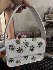 Sac à bandoulière en perles de verre noir motif palmier tropical, sac à rabat en perles de verre, sac de soirée d'été tendance pour femme, meilleur fournisseur - Product Image 5