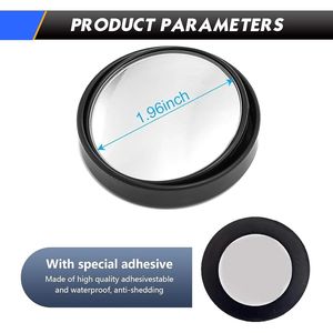 2 Pezzi Specchietti Retrovisori Convessi Grandangolari da 2 Pollici per Auto, Regolabili a 360 Gradi con Alloggiamento in ABS, Specchio per Veicoli di Qualità Premium - Product Image 6