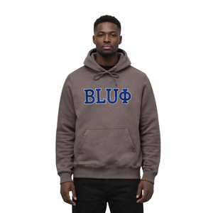 Sweat à capuche en chenille Phi Beta Sigma Blu Phi gris anthracite pour homme – Tissu premium, coupe confortable, vêtement décontracté de la fraternité grecque - Product Image 1