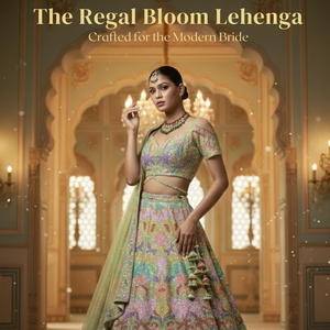 Exclusivo Lehenga Choli de Novia |   Diseño con Cuentas Hechas a Mano y Bordado Intrincado con Hilos Multicolores para Bodas - Product Image 5