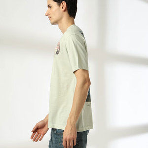 Men's Cream Short Sleeve <b>T</b>-Shirt O-Neck Regular Fit Printed <b>Back</b> Design Casual Style With Pattern Men's <b>T</b>-Shirt - Product Image 6