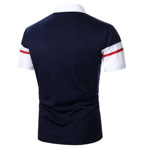 Polo décontracté pour homme, été, couleur contrastée, polyester, manches courtes, polo tendance - Product Image 4