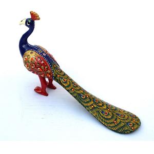 Estatua de Pavo Real de Metal Hecha a Mano, Decoraciones de Resina para Patio Exterior con Detalles de Hierro, Adornos de Jardín - Product Image 1