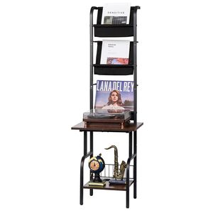 Supporto per Giradischi a 5 Ripiani con Stazione di Ricarica e Porta CD, Espositore per Dischi in Vinile - Product Image 1