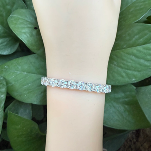 Pulsera de Diamantes en Plata 925, Corte Brillante Redondo, Diamantes Cultivados en Laboratorio, Color D, Certificado IGI, Joyería Clásica de Boda para Mujer - Product Image 6