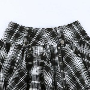 Jupe Gothique Punk Taille Haute Plissée à Carreaux avec Volants Style Féerique Grunge Coupe Trapèze Skater 2026 - Product Image 4