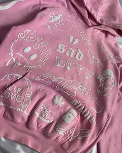 Sweat à capuche oversize pour filles, imprimé graphique en relief sur les manches, collection très prisée - Product Image 5