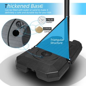 Canestro da Basket Portatile Regolabile in Altezza 6.5ft-10ft con Tabellone da 44 Pollici e Ruote per Adulti e Adolescenti - Product Image 5