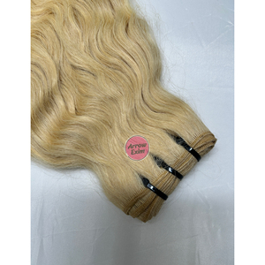 Wholesale Indian Remy Virgin <b>Bleached</b> Natural Curly Weft Blonde Hair Bundles From South India - Product Image 6