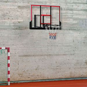 Kit Canestro da Basket a Parete 43'' x 30'' con Tabellone Antiurto, Supporto Resistente e Cerchio e Rete per Tutte le Condizioni Atmosferiche - Product Image 2