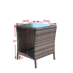 Tavolino da Caffè in Vetro Temperato Trasparente per Arredamento Esterno, Set Singolo - Product Image 3