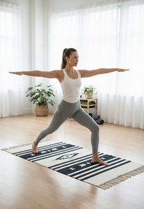 Alfombra de Algodón Tejida a Mano con Diseño Floral, Moderna, Lavable a Máquina, Reversible, Rectangular, para Hogar y Camping - Product Image 3