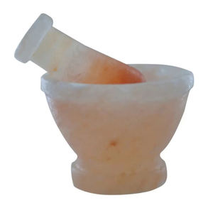 Mortier et pilon en sel de l'Himalaya sculpté sur mesure, style coquille d'œuf, imitation antique, artisanat naturel de haute qualité, pour décoration intérieure OEM 2026 - Product Image 5