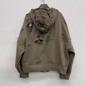 Sweat-shirts personnalisés en coton French Terry 100% lavé pour hommes, design vintage délavé à l'acide de haute qualité avec fermeture éclair pour l'hiver - Product Image 5