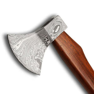 Custom Handmade Damascus Steel Bearded Viking Tomahawk <b>Axe</b> RoseWood Handle & With Leather Sheath - Product Image 2