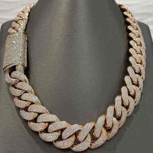 Indian Exporter Luxury Moissanite Diamond Cuban <b>Chain</b> For Men Women Iced Out Sparkling Hip Hop <b>Necklace</b> Jewelry for Sale - Product Image 1
