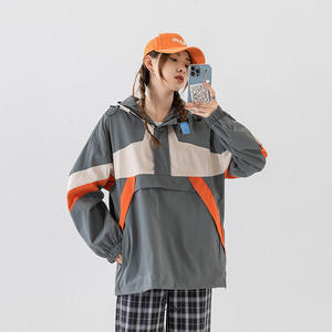 Chaqueta Cortavientos con Capucha Extra Grande para Hombre, Manga Larga, Tejido de Nailon y Poliéster, Estilo Urbano, Anorak con Capucha, Impermeable - Product Image 2