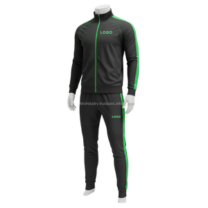 Chaqueta Deportiva para Hombre con Logotipo Personalizado, Panel Negro y Verde, Cierre de Cremallera, Top de Entrenamiento, Ropa Deportiva para Gimnasio, Diseño Moderno, Trajes Deportivos - Product Image 1