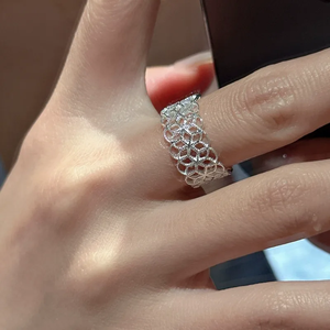 S925 Sterling <b>Silver</b> Korean Niche Design Lace Retro <b>Ring</b> South Korea Korean Style Simple Fashionable <b>Ring</b> - Product Image 4