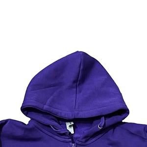 Sudadera con Capucha Morada para Mujer con Estampado de Lentejuelas de Estrellas, Manga Larga, Cierre de Cremallera Frontal, Bolsillo, Sudadera de Algodón Tejido para Otoño, 100% Algodón Felpa - Product Image 5