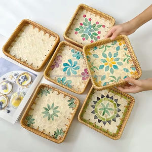 Bandeja de nácar de lujo Fabricante de fábrica Bandeja decorativa de tamaño personalizado ecológica hecha a mano para suministro de tienda minorista - Product Image 2