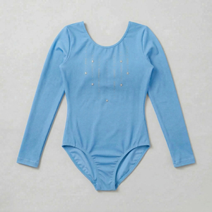 Nuevo Diseño de Alta Calidad, Leotardos de Gimnasia para Niñas, Personalizados, de Spandex, Manga Larga, con Pedrería, para Entrenamiento y Actuaciones, OEM - Product Image 2