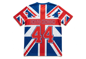 เสื้อบาสเก็ตบอลสหราชอาณาจักร คอวี แขนสั้น ผ้าตาข่ายโพลีเอสเตอร์พิมพ์ลายแบบซับลิเมชั่น สำหรับผู้ใหญ่ ใส่ได้ทุกเพศ ระบายอากาศได้ดี ใช้ได้ทุกฤดู - Product Image 4