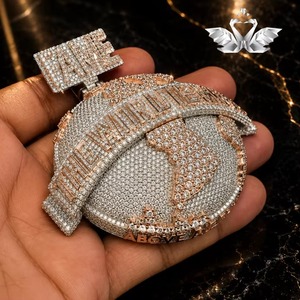 Best Quality Custom Design Moissanite Hip Hop Pendant D Color VVS Stone 925 Silver Necklace for Hip Hop Fans for Sale - Product Image 3