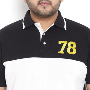 Polo piqué noir à manches courtes pour homme, couleur unie, tissu tricoté décontracté, coupe classique, en promotion - Product Image 4
