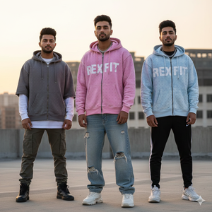 Sweat-shirts de haute qualité, très demandés par les clients, streetwear, sweat-shirts en molleton épais, impression de logo, sweat-shirts unisexes à fermeture éclair - Product Image 1