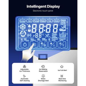 Macchina per la produzione di ghiaccio commerciale in acciaio inossidabile da 26 pollici 800 libbre/24 ore cubetto di ghiaccio modulare autopulente per macchina per gelato - Product Image 5