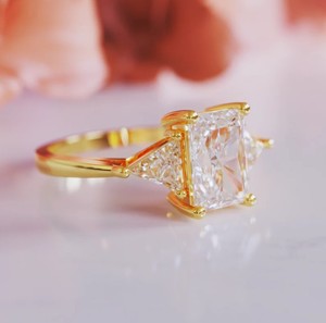 The Duality Radiant Cut Moissanite <b>Ring</b> 925 Sterling <b>Silver</b> Luxury Modern Sparkling Engagement Wedding Party <b>Statement</b> <b>Ring</b> - Product Image 4