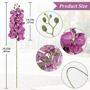 THAF-017 Orquídea Phalaenopsis Artificial Premium, Flor Realista de Látex con Tacto Real, Tallo Hecho a Mano Moderno para Hogar, Hotel, Boda - Product Image 3
